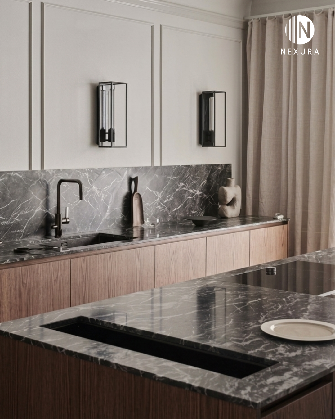 kitchen set & top table premium nexura solid surface malang