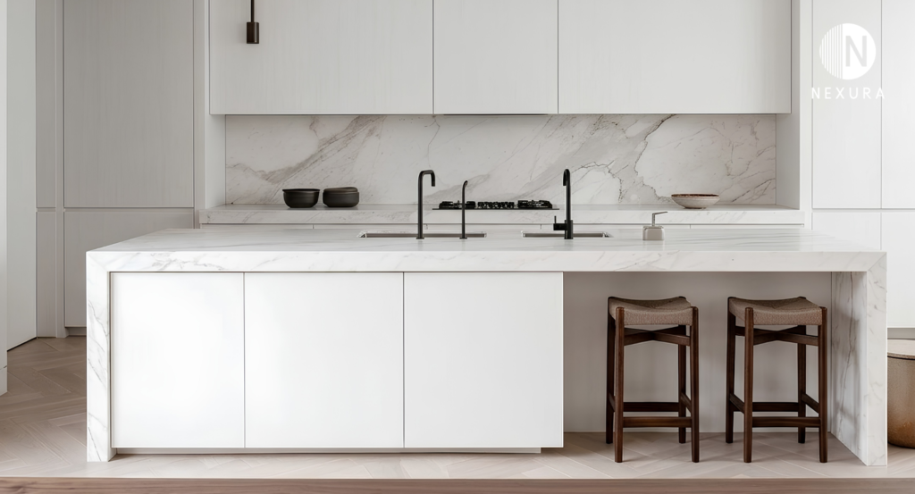 Aplikasi interior premium Nexura solid surface di gedung pemerintahan IKN