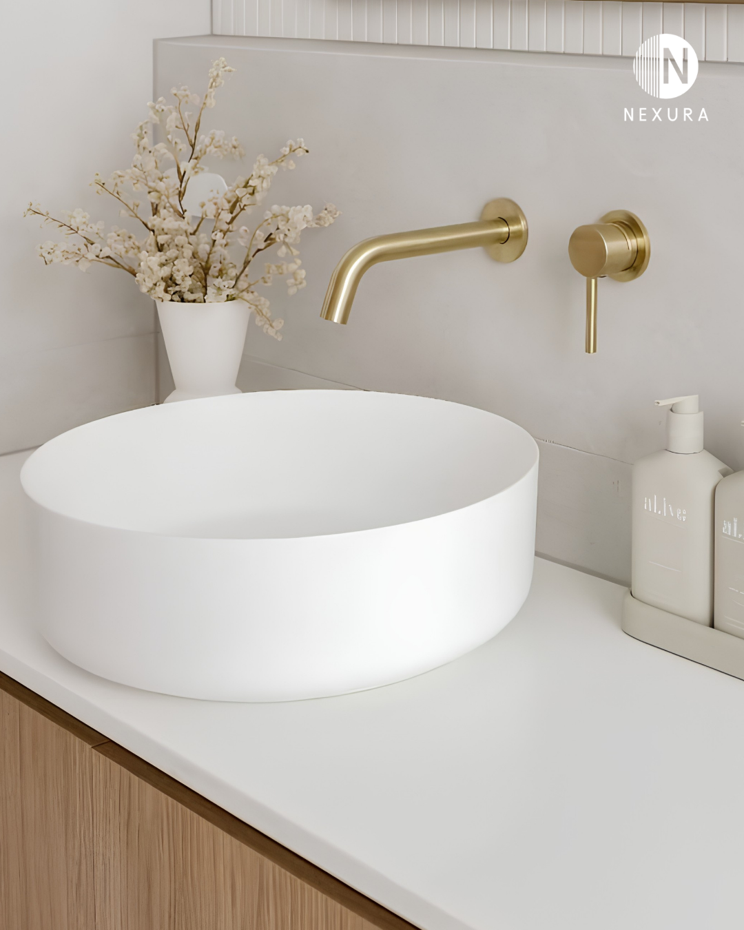 Wastafel & Vanity Top Elegan Nexura Solid Surface Tangerang