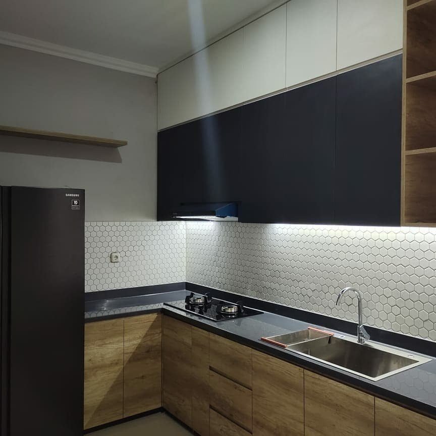 Kitchen set countertop abu gelap
